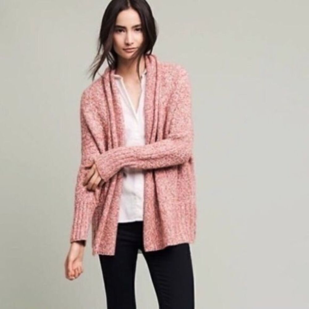 Anthro | Angel of the north pink cardigan sweater
